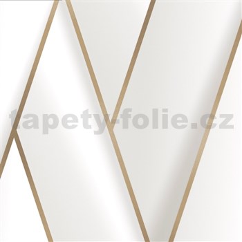 Vliesové tapety na zeď IMPOL art-deco krémové s metalicky niklovými konturami