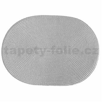 Jutové dekorativní prostírání na stůl RATAN oválné světle šedé - POSLEDNÍ KUSY