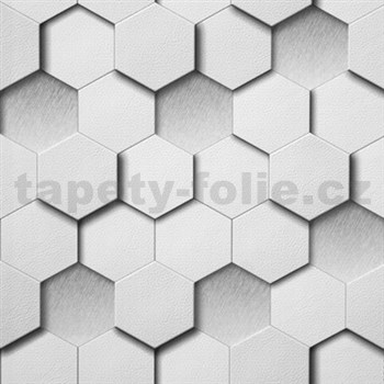 Vliesové tapety na zeď Kinetic 3D plástev šedá