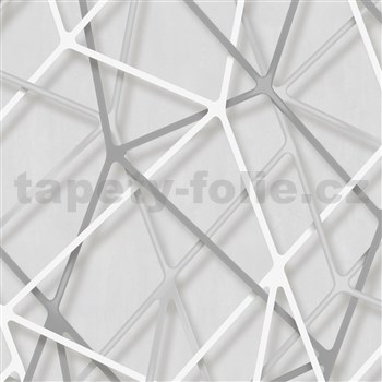 Vliesové tapety na zeď IMPOL Galactik 3D hrany šedo-stříbrné na šedém podkladu