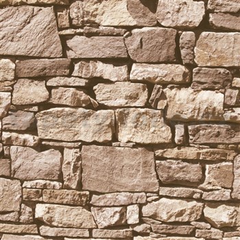 Papírové tapety na zeď IMPOL kamenná stěna hnědá