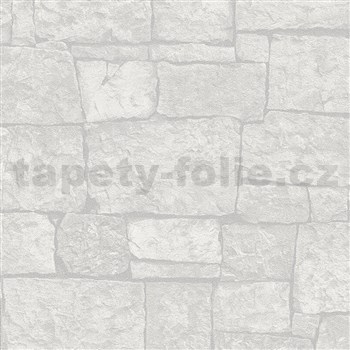 Vliesové tapety na zeď IMPOL Wood and Stone 2 kamenný obklad světle šedý - POSLEDNÍ KUSY