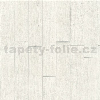 Vliesové tapety IMPOL Wood and Stone 2 3D dřevěný obklad bílý