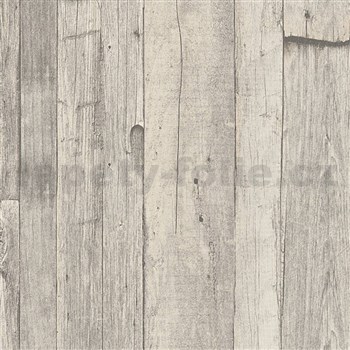 Vliesové tapety IMPOL Wood and Stone 2 vintage style dřevo šedo-béžové