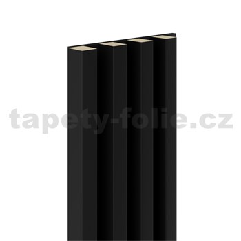 Dekorační panely MAXI černý mat 3D lamely na filcovém podkladu 270 x 17,7 cm