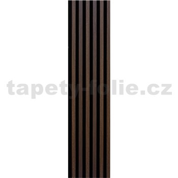 Dekorační panely dub tmavý 3D lamely na filcovém podkladu 270 x 30 cm