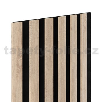 Dekorační panely SLIM dub sonoma 3D lamely na filcovém podkladu 270 x 30 cm