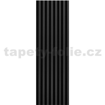 Akustické dekorační panely černý mat 3D lamely na filcovém podkladu 270 x 40 cm