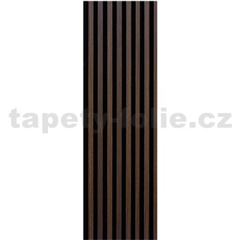 Akustické dekorační panely dub tmavý 3D lamely na filcovém podkladu 270 x 40 cm