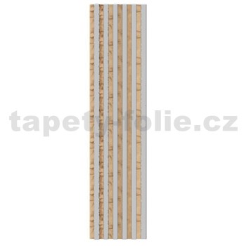Akustické dekorační panely wotan 3D lamely na šedém filcovém podkladu 270 x 30 cm