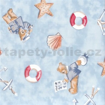 Samolepící tapety dětské - medvídek námořník 45 cm x 2 m (cena za kus)