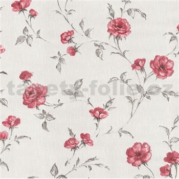 Vliesové tapety na zeď Allure květy růží červené se třpytem
