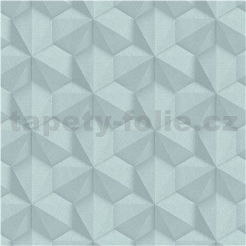 Vliesové tapety na zeď Cubiq 3D moderní geometrický vzor modro-šedý