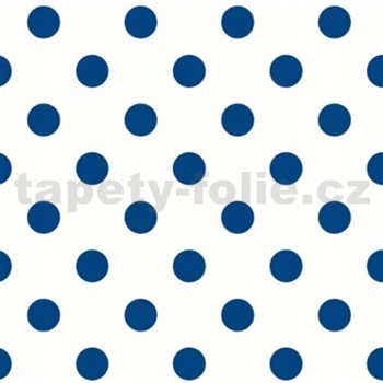 Vliesové tapety na zeď IMPOL Schoner Wohnen 3 modré puntíky na bílém podkladu