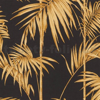 Vliesové tapety na zeď IMPOL Metropolitan Stories bambus zlatý na černém podkladu - POSLEDNÍ KUSY