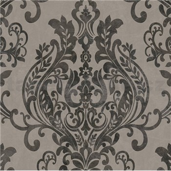 Vliesové tapety na zeď IMPOL New Life zámecký vzor tmavě hnědý na hnědém podkladu