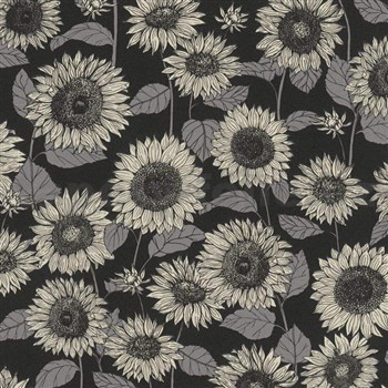 Vliesové tapety na zeď New Life slunečnice na černém podkladu - POSLEDNÍ KUSY