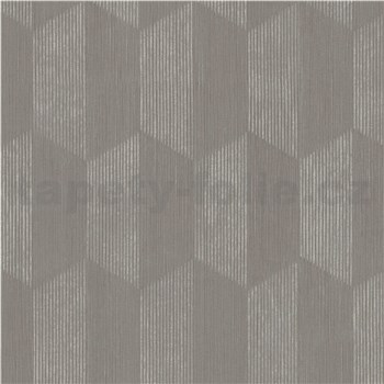 Vliesové tapety na zeď Geo Effect 3D šedobéžový geometrický vzor - POSLEDNÍ KUSY