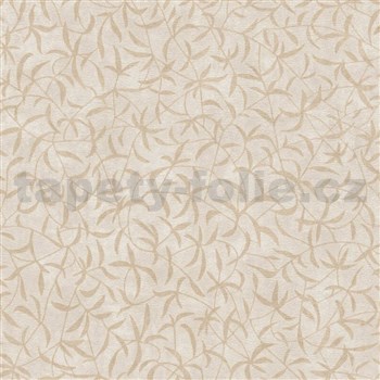 Vliesové tapety na zeď IMPOL Terra drobné lístky na béžovém podkladu