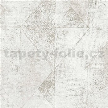 Odolné vliesové tapety na zeď Profitex moderní industriální vzor stříbrný na bílém podkladu