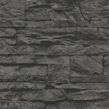 Vliesové tapety na zeď Wood´n Stone kámen černý