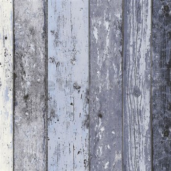 Vliesové tapety na zeď Wood´n Stone dřevěné desky modré
