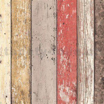 Vliesové tapety na zeď Wood´n Stone dřevěné desky barevné