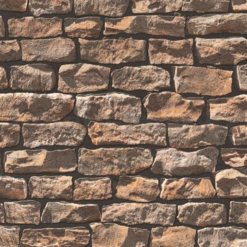 Vliesové tapety na zeď Wood´n Stone kámen hnědý