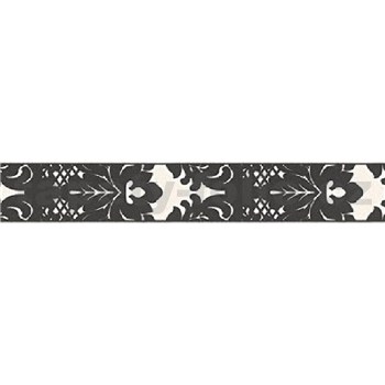 VInylové bordury IMPOL černé ornamenty na bílém podkladu 5 m x 5,3 cm
