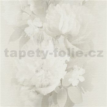 Vliesové tapety na zeď Aurora popínavé květy na krémovém podkladu