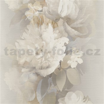 Vliesové tapety na zeď Aurora popínavé květy na béžovém podkladu