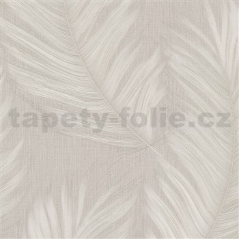 Vliesové tapety na zeď Aurora peříčka béžové na béžovém podkladu