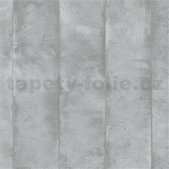Luxusní vliesové tapety na zeď Avalon omítkovina v pruzích stříbrno-šedá