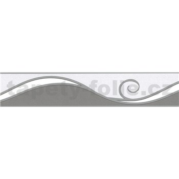 Samolepící bordura vlnky šedé 5 m x 5,8 cm