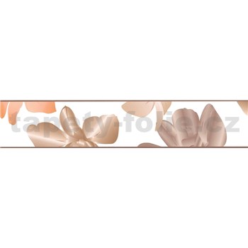 Samolepící bordura květinky hnědé 5 m x 5,8 cm - POSLEDNÍ KUS