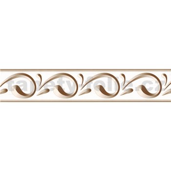 Samolepící bordura ornamenty béžové 5 m x 5,8 cm