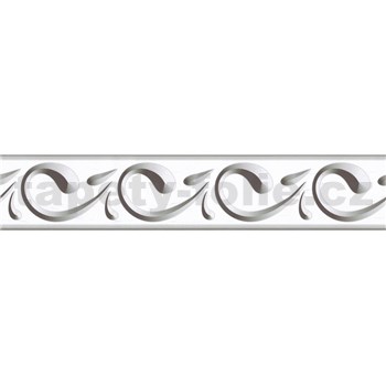 Samolepící bordura ornamenty šedé 5 m x 5,8 cm