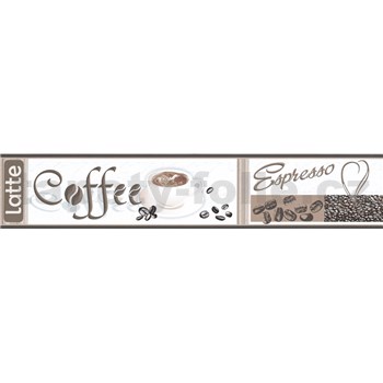 Samolepící bordura Coffee 5 m x 5,8 cm