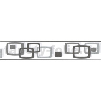 Samolepící bordura oválky šedo-černé 5 m x 5,8 cm