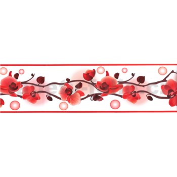 Samolepící bordura orchidej červená 5 m x 8,3 cm - POSLEDNÍ KUSY