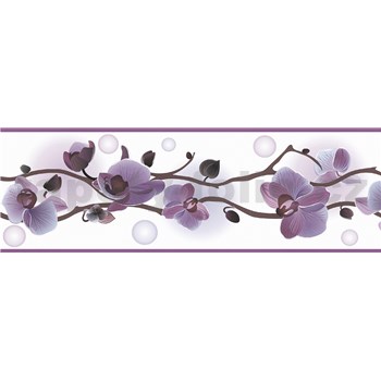 Samolepící bordura orchidej světle fialová 5 m x 8,3 cm - POSLEDNÍ KUSY