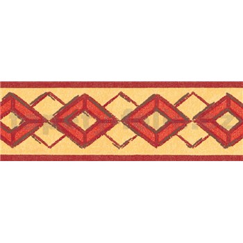 Samolepící bordury kosočtverce červené 5 m x 6,9 cm - POSLEDNÍ KUSY