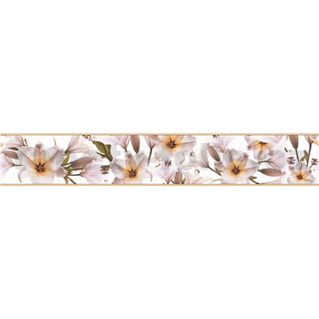 Samolepicí bordury na zeď lilie starorůžové 5 m x 8,3 cm