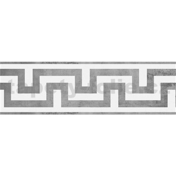 Samolepicí bordury na zeď ornament šedý s patinou 5 m x 5,8 cm