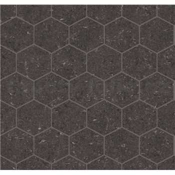 Dekorativní obklad na stěnu Ceramics hexagony černé  šířka 67,5 cm x 20 m