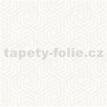 Vliesové tapety na zeď IMPOL City Glam geometrický vzor bílý s metalickými odlesky