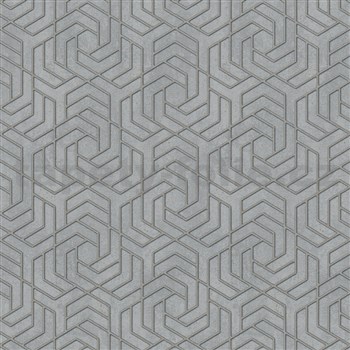 Vliesové tapety IMPOL City Glam geometrický vzor šedý se zlatými metalickými odlesky - POSLEDNÍ KUSY