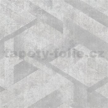 Vliesové tapety na zeď Collage geometrie metalicky šedá