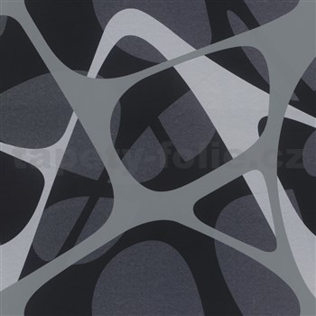 Luxusní vliesové tapety Zaha Hadid 3D design šedo-černý-fialový POSLEDNÍ KUSY