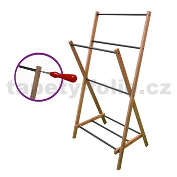 Němý sluha Scandinavian WOOD/BLACK - ROZLOŽENÝ rozměr 109 x 57,5 x 4,5 cm - POSLEDNÍ KUSY
